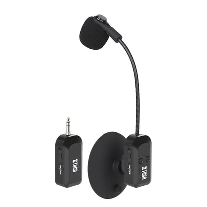 XTUGA Wireless Instrument Microphone with Suction Cup, Wireless Guitar Microphone System 2.4G Rechargeable, Violin, Cello, 6 Hours Battery (KX-722-1)