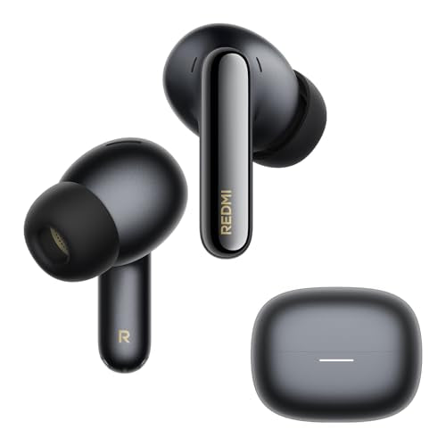 XIAOMI REDMI Buds 8 Pro Wireless Earbuds, Black, Adaptive Noise Cancelling up to 55dB, Hi-Res Audio with LDAC, 35H Battery, Dolby Atmos, IP54, Bluetooth 5.4 - color: Black