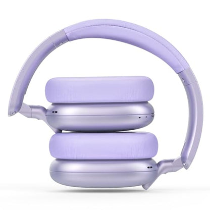 C6 Active Noise Cancelling Headphones, Wireless Over Ear Bluetooth Headphones, 60H Playtime, Lightweight Folding Deep Bass Comfort Fit Ear Cups Headset with Mic for iPad/Travel/PC/Home Purple - color: Purple