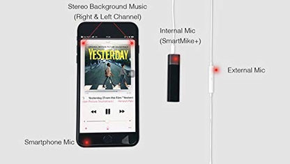 SmartMike+ Wireless Bluetooth Microphone for Content Creators - Rechargeable, Hands-Free Clip-on Lavalier Lape (Black - 2 Pack)