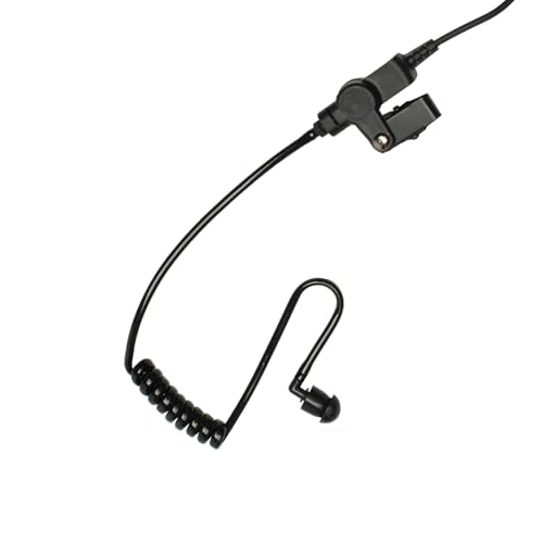 2-Pack Replacement Acoustic Tube Grey + Clear, Black Medium Earbuds | 2-Pack refill tubes (grey + clear), quick-disconnect, black medium earbuds; Fits standard coil-tube earpieces