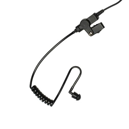 2-Pack Replacement Acoustic Tube Grey + Clear, Black Medium Earbuds | 2-Pack refill tubes (grey + clear), quick-disconnect, black medium earbuds; Fits standard coil-tube earpieces
