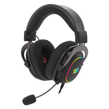 Redragon H510 AK RGB Wired Gaming Headset - 7.1 Surround Sound - 53MM Audio Drivers in Memory Foam Ear Pads w/Replaceable Shell- Multi Platforms Headphone - USB Powered for PC/PS4/NS | 53mm Drivers, Memory Foam Ear Pads w/ Replaceable Shell, Multi-Platfor