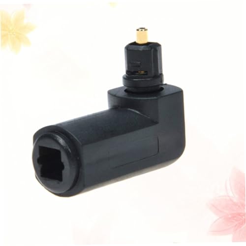 5Pcs 90 Degree Fiber Optic Adapter Male to Female PVC Connector | Rotatable Right Angle Design, Black Finish, Tight Space Linking, Home Audio Accessory Kit