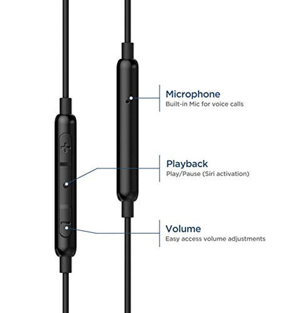 Thore Wired iPhone Headphones with Lightning Connector Earphones - MFi Certified by Apple Earbuds Wired in-Ear Microphone and Volume Remote for iPhone (Black) - color: Black