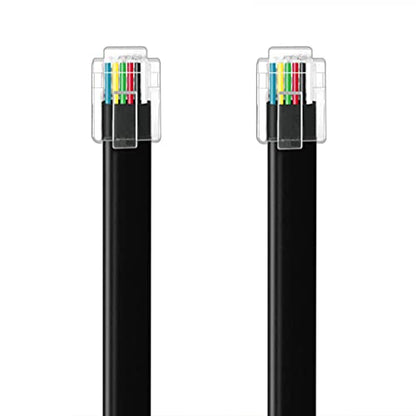 NECABLES 2Pack 6 Inch Short RJ12 Cable Short Telephone Cord Phone Cable | RJ12 6P6C Male to Male Straight Wired for Both Data and Voice Use Black - size: 6 inch