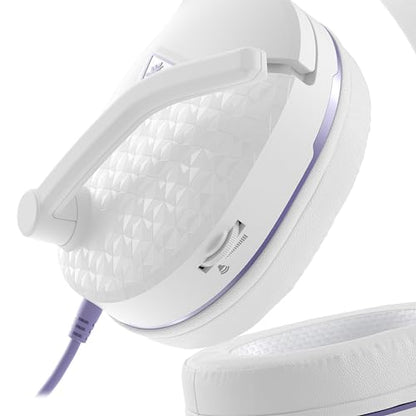 Turtle Beach Recon Spark Wired Multiplatform Gaming Headset, Xbox, PS5, PC | Xbox Series X|S, Xbox One, PlayStation, PS4, PC Splitter, Flip-to-Mute Mic, 40mm Speakers, Memory Foam Cushions, White Purple