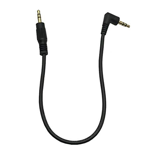 2Pack 8inch 3.5mm 90 Degree Right Angle Male Auxiliary Stereo Audio Jack to Jack Male to Male Cable for iPhone, iPod, iPad,Smartphones, Tablets and Speakers Black