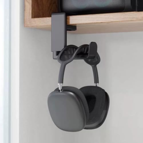 Over-ear headphone holder/Clamp-style headphone mount,djustable clamp width (10–42mm),suitable for gaming setups and various desk surfaces(White) - color: White