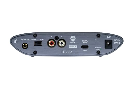 Zen DAC V3 -Desktop DAC Preamp, Digital to Analog Audio Converter | Supports all high-res music formats up to PCM 768kHz/DSD512 & MQA - color: Dark Gray