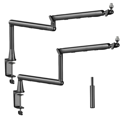 Compatible For Shure SM7B, MV7, AM8, K688; Professional Low Profile Mic Arm With Extended Riser & Cable Management