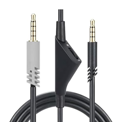 goodstumbler Headphone Sound Cable: Compatible with Logitech Astro A10 A30 A40 A40 TR, Replacement Gaming Headset with Inline Volume Control, Detachable Woven Audio Cable