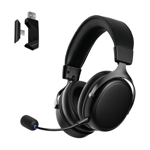 Akko Verge S9 Ultra Lightweight Wireless Gaming Headset, Quad Mode 2.4G, BT, Wired Connectivity Headset with Noise Cancelling Mic, Compatible with PS PC Phone, Design for Comfort Black - color: Black
