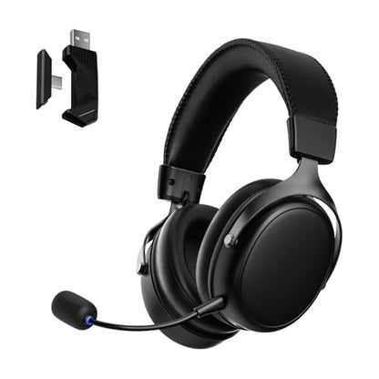 Akko Verge S9 Ultra Lightweight Wireless Gaming Headset, Quad Mode 2.4G, BT, Wired Connectivity Headset with Noise Cancelling Mic, Compatible with PS PC Phone, Design for Comfort Black - color: Black