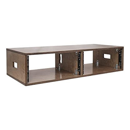 Sound Town DIY 2 x 4U Studio Rack with Baltic Birch Plywood, Weathered Brown for Recording Room, Home Studio (SDRK-D4B) - size: 2 x 4U, Weathered Brown