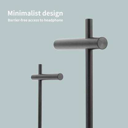 Aluminum Alloy Headphone Stand for Desk with Non-Slip Base - Universal headset stand Compatible with Over-Ear, On-Ear and Neckband Headphones (Black) - color: Black