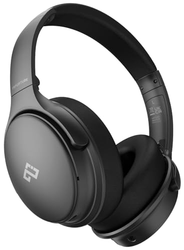 INFURTURE Over Ear Headphones Active Noise Cancelling Headphones, H1 Wireless Bluetooth Headset, Deep Bass Headset, Low Latency, 90H Playtime, Foldable Headphone for Sport Running Cool Gadgets Gift - color: Black