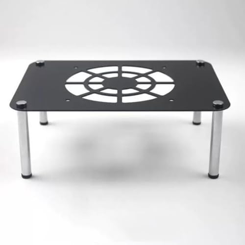 NILZA Mini Media Stand aluminum alloy Audio Tower Black Audio Component Rack 1-3 Tier Rack Metal Holders Small Desktop Rack Stereo Component Cabinet For Audio Equipment(Black,1-Tier) - size: 1-Tier