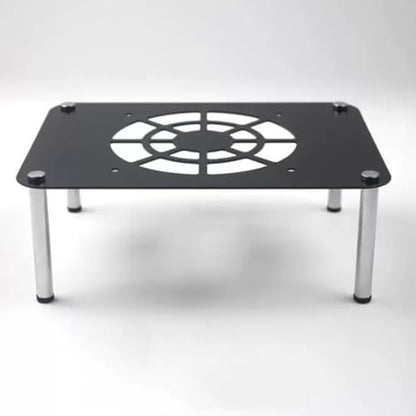 NILZA Mini Media Stand aluminum alloy Audio Tower Black Audio Component Rack 1-3 Tier Rack Metal Holders Small Desktop Rack Stereo Component Cabinet For Audio Equipment(Black,1-Tier) - size: 1-Tier