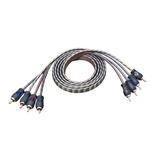 RECOIL RCI46 6ft 4-Channel RCA Audio Cable Twisted Pair Noise Reduction | 100% Oxygen Free Copper - size: 6ft