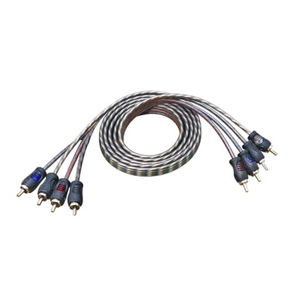 RECOIL RCI46 6ft 4-Channel RCA Audio Cable Twisted Pair Noise Reduction | 100% Oxygen Free Copper - size: 6ft