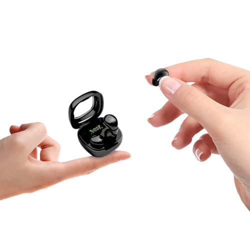 Yihou Small Invisible Mini Earbuds Ear Buds Hidden Discreet Sleep Flat Headphones Secret Low Profile Smallest Micro Sleeping Comfortable Tiny Earbuds Wireless Bluetooth for Work, Small Ear Canals - color: Black