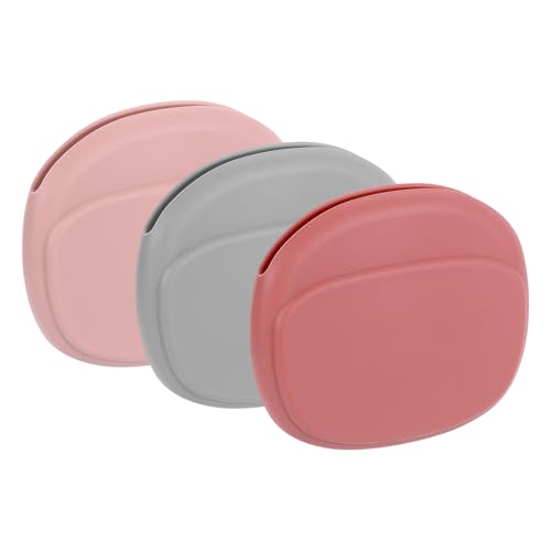 HARFINGTON 3pcs Earbuds Cases, Wired Earphone Case Holder Organizer, Silicone Ear Buds Case Small for USB Cable, Earphones, Grey,Red,Pink - color: Grey,Red,Pink