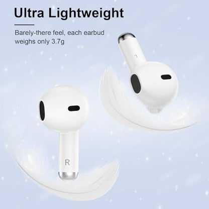 Wireless Earbuds Bluetooth Headphones in Ear Buds with Stereo Deep Bass | 60H Bluetooth Ear Buds with 4 ENC Noise Cancelling Mics, IP7 Waterproofing Earphones Hands-Free Calls Dual LED Display