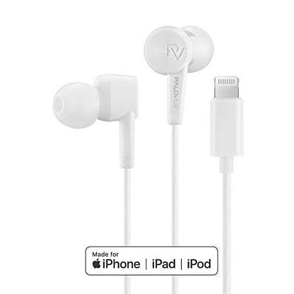 PALOVUE Lightning Headphones Earphones MFi Certified with Microphone | Compatible with iPhone 14 13 12 11 Pro Max X XS Max XR 8 Plus 7 Plus SweetFlow White - color: White