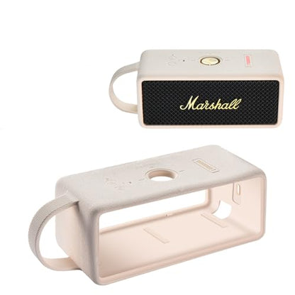 Silicone Case for Marshall EMBERTON III Portable Bluetooth Speaker,Soft Silicone Protective Case Compatible with Marshall EMBERTON III Portable Bluetooth Speaker (White) - color: White