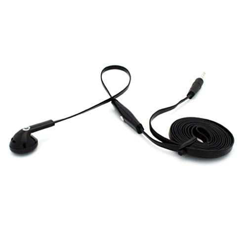 Mono Headset Compatible with Samsung Galaxy A25 5G/A15 5G Phones - Wired Earphone Single Earbud 3.5mm Headphone Flat Black