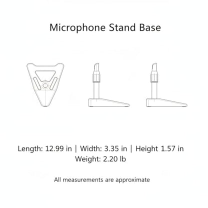 Solid Metal Microphone Stand Base, Weighted A-Shape Desktop Anchor for Streaming and Recording, Stable 13-Inch Footprint