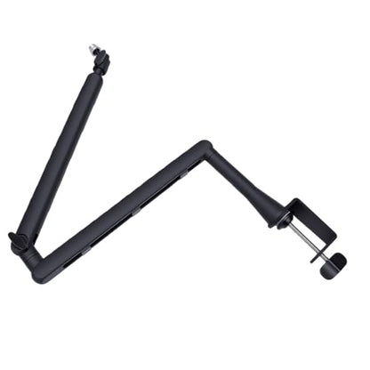 Studio Microphone Arm, 5.7in Extension Pole Adjustable Mic Boom Stand with Cable Management, for Streaming Gaming Podcast Recording