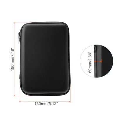 PATIKIL 7.48x5.12 Electronic Organizer Case, 1Pcs EVA Hard Waterproof Rectangle Travel Carrying Case with Zipper for Digital Multimeter, Camera, Charger Cord, Earphone, Black - size: 7.48x5.12"