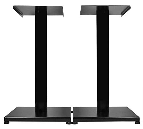Rockville RS29B 29" Black Bookshelf Speaker/Studio Monitor Stands, Pair | Black, 60 Lb Load Capacity, EVA Isolation Pads, Cable Management, Powder Coated, Brass Spikes, Rubber Feet, 9" x 9" Top - color: Black