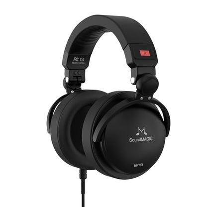 SoundMAGIC HP151 Over-Ear Wired Headphones, HiFi, Removable Cable, Black