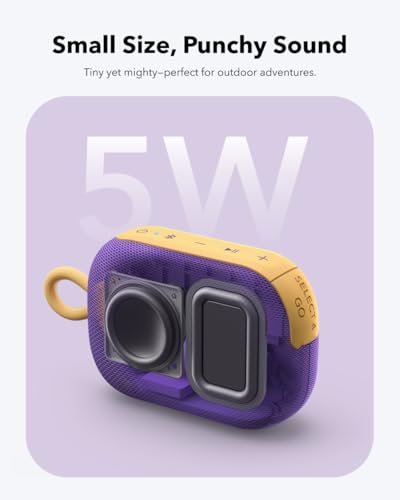 Soundcore Select 4 Go Bluetooth Shower Speaker by Anker, IP67 - color: Purple & Yellow