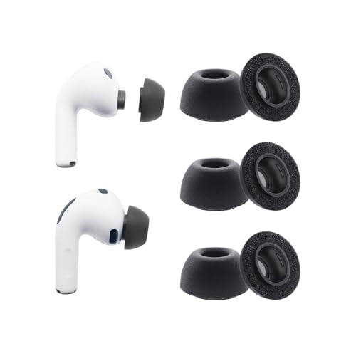 Klowcok Foam Ear Tips Replacement for AirPods Pro 3 Earbuds, Small | Compatible with AirPods Pro 3rd Generation 2025, Fit in The Charging Case, 3 Pairs, Black - size: Small