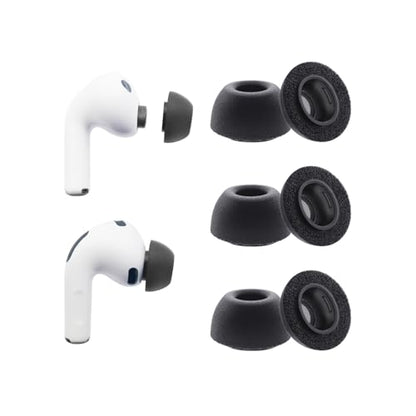 Klowcok Foam Ear Tips Replacement for AirPods Pro 3 Earbuds, Small | Compatible with AirPods Pro 3rd Generation 2025, Fit in The Charging Case, 3 Pairs, Black - size: Small