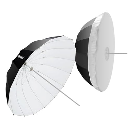 NEEWER 71"/180cm Parabolic Reflective Umbrella Photography w White Inner | Soft Lighting, with Diffuser Cover, Bag, Quick Fold, for Camera, Photo Studio Video Light, Shooting Monolight, Flash, NS4U - color: White, size: 71"