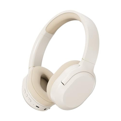 Wireless Noise Cancelling Headphones, Black for Travel,Home,Office | Comfortable Protein Ear Pads, Built-in Mic,30H Playtime,Bluetooth 5.3,Deep Bass Lightweight Active Noise Cancelling Headset - color: white A