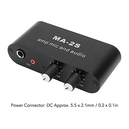 Audio Preamplifier, Micropne Amplifier1/4 Input 3.5Mm Output Small Stereo Channel Audio Splitter, 3 Output Ports Headphone Amplifier, Audio Splitter, Mini Amplifier For Speakers With Audio Cable For