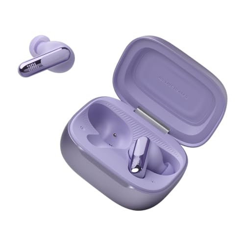 JBL Live Beam 3 - True wireless noise-cancelling stick-closed earbuds, 48Hrs total playback, Wireless Charging, 6 Mics for perfect calls, Multi-point connection, IP55 waterproof and dustproof (Purple) - color: Purple