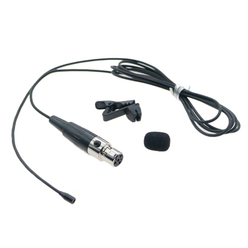 new TL48 Very Mini Clip-On Lavalier Microphone for Shure Wireless BodyPack System TA4F Lapel Mic Black/Beige Option (Black) - color: Black