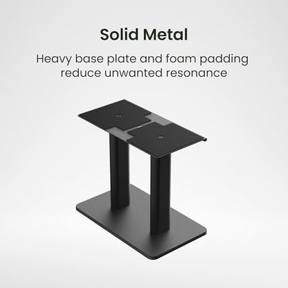 Kanto SCH Universal Height Adjustable Center Channel Stand for Speakers up to Fifty lb - 15” to 24” Vertical Adjustment, Resonance Damping Design, Internal Cable Management - Black