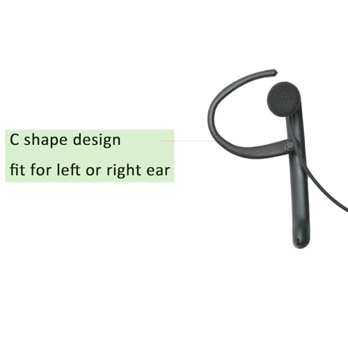 2 Pin Earpiece Headset with PTT Mic Walkie Talkies | C shape,Compatible with Baofeng Kenwood UV-5R BF-888S BF-F8HP BF-F9 TK-3140 TK-3400 TK-3402Two Way Radio Accessory