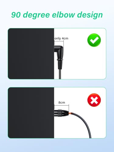 1/8 inch to XLR Balanced Cable,Right Angle XLR Male to 3.5mm TRS Male Audio Adapter Cable for Speaker, Mixer，Live Performance & Recording (0.3M)