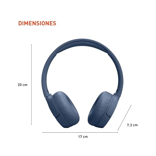 JBL Tune 670NC - Wireless On-Ear Headphones - Blue | Adaptive Noise Cancelling with Smart Ambient, Bluetooth 53 with LE Audio, JBL Pure Bass Sound - color: Blue