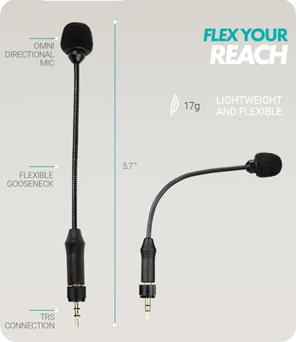 Movo MV-M101 Gooseneck Omnidirectional Lavalier Microphone- Compatible with DJI Mic/Rode Wireless Go Series Wireless Transmitters - Lapel Mic for Interviews and Content Creators (TRS 3.5mm)