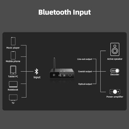 FiiO BR13 HiFi Bluetooth 5.1 Music Receiver Long Range Bluetooth Adapter with USB DAC, LDAC/aptX Low Latency, OLED Display & RCA Optical Coaxial Output for Home Stereo,PC/TV